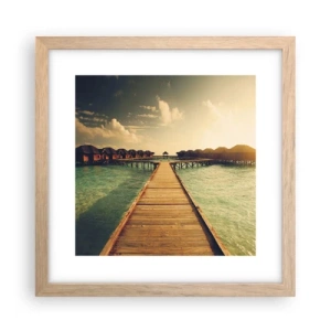 Plagát v ráme zo svetlého duba - Vrelé pozvanie - 30x30 cm