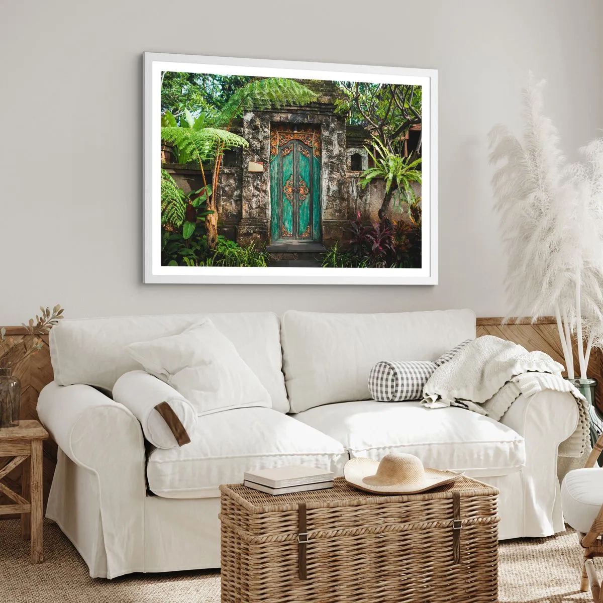 Plagát v bielom ráme - Dvere do exotického sveta - 91x61 cm