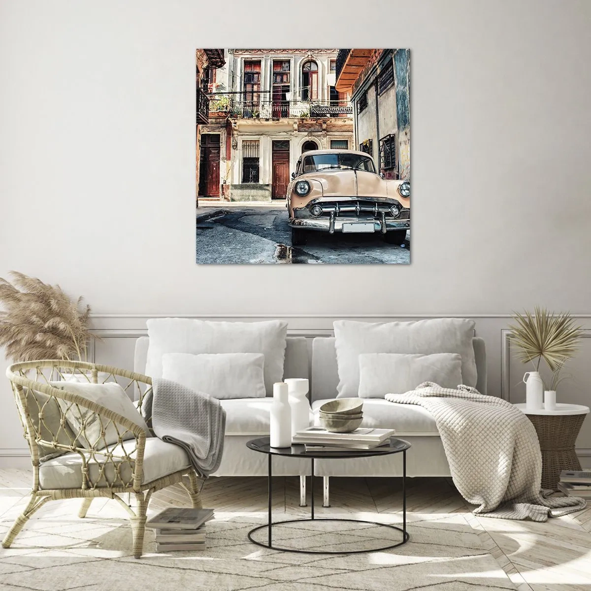 Obraz na skle - Siesta v Havane - 40x40 cm