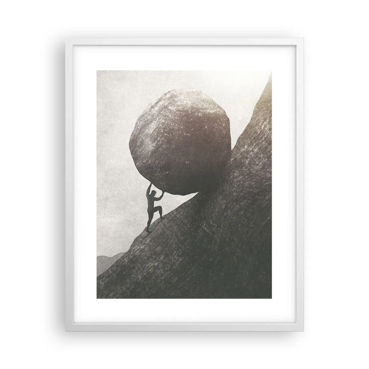 Plagát v bielom ráme - Verím, proti všetkej nádeji - 40x50 cm