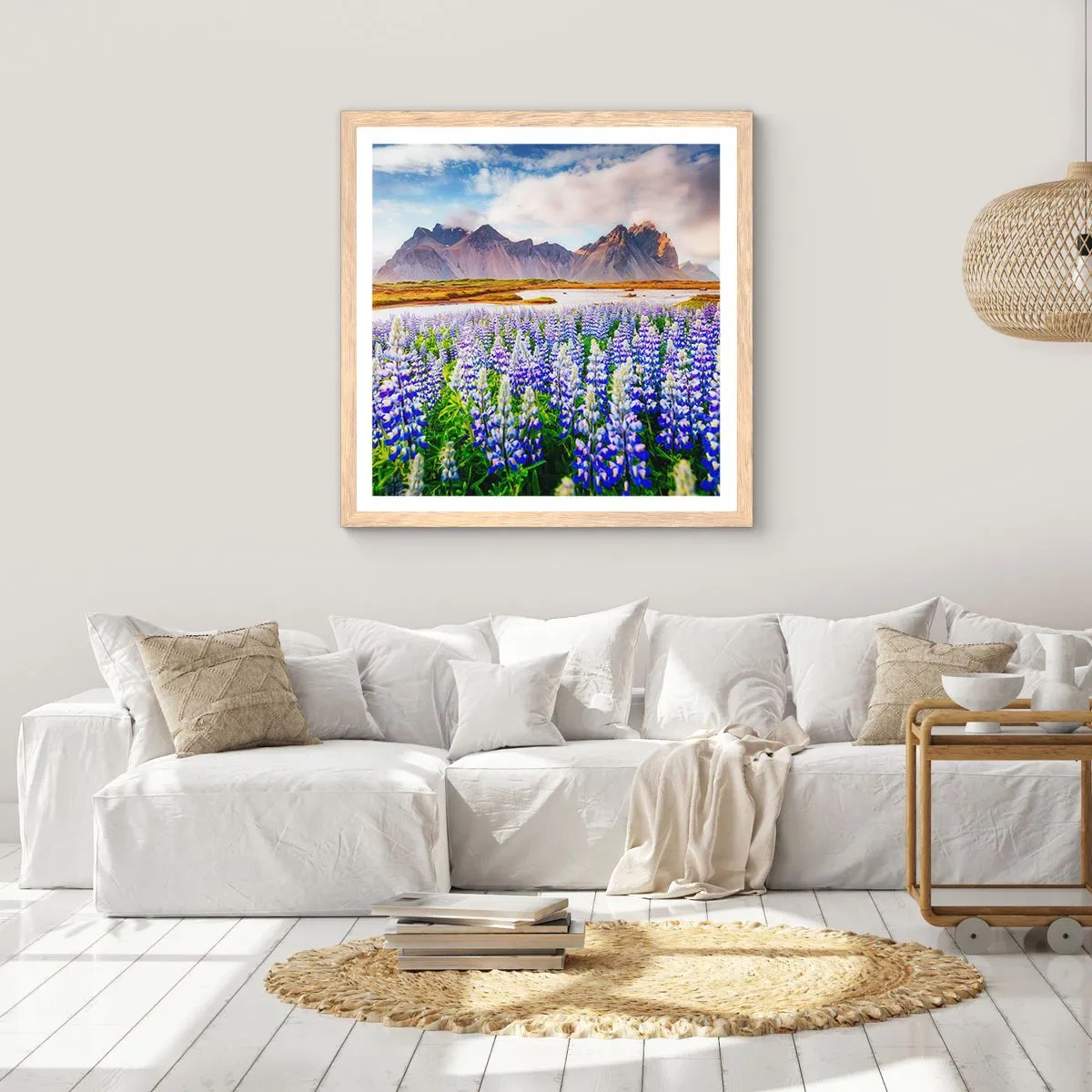 Plagát v ráme zo svetlého duba - Sila a prísnosť vedľa miernosti - 40x40 cm