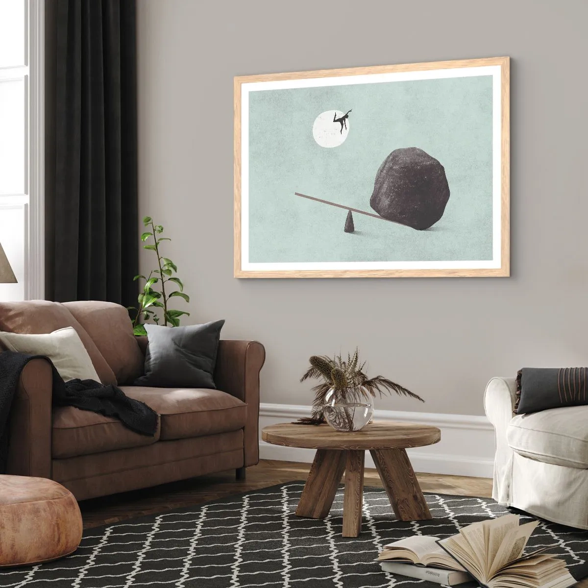 Plagát v ráme zo svetlého duba - Splnený sen - 100x70 cm