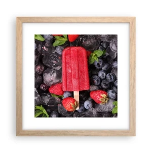 Plagát v ráme zo svetlého duba - Chuť horúceho leta - 30x30 cm