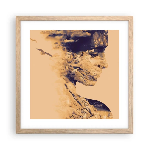 Plagát v ráme zo svetlého duba - Krásna od prírody - 40x40 cm