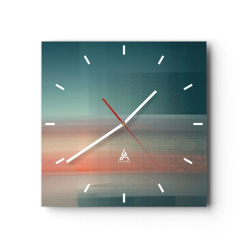 Nástenné hodiny - Abstrakcia: vlny svetla - 40x40 cm