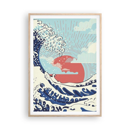 Plagát v ráme zo svetlého duba - Z japonských inšpirácií - 70x100 cm