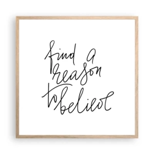 Plagát v ráme zo svetlého duba - Je to možné - 60x60 cm