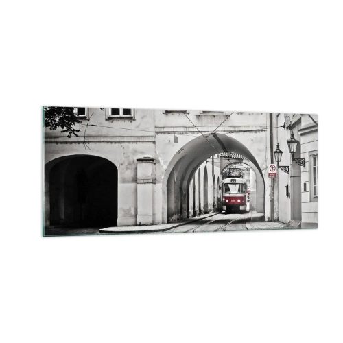 Obraz na skle - Mestským labyrintom - 100x40 cm
