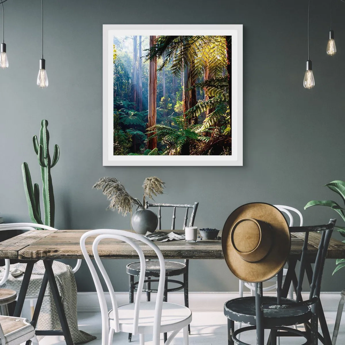 Plagát v bielom ráme - Poviedka lesa - 50x50 cm