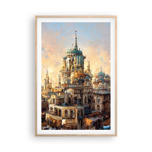 Plagát v ráme zo svetlého duba - Mesto miest - 61x91 cm