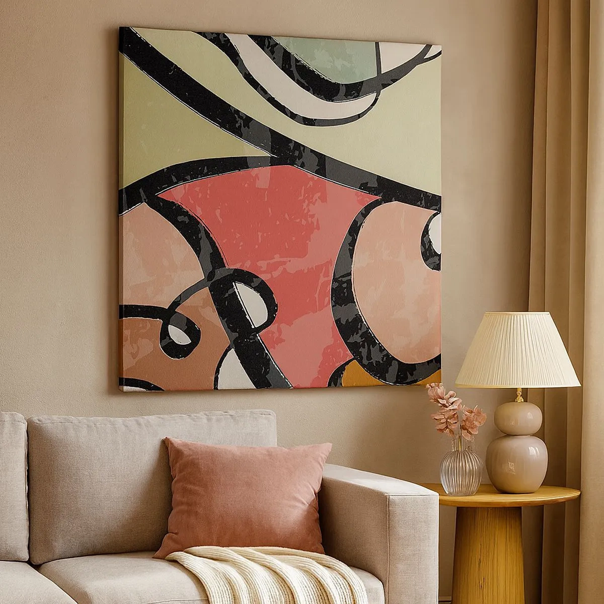 Obraz na plátne - Piruety uprostred farieb - 30x30 cm