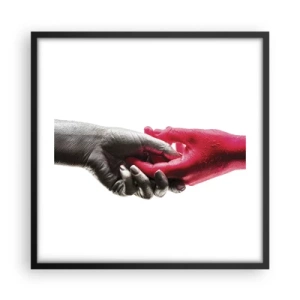 Plagát v čiernom ráme - Spolu aj keď sme odlišní - 50x50 cm