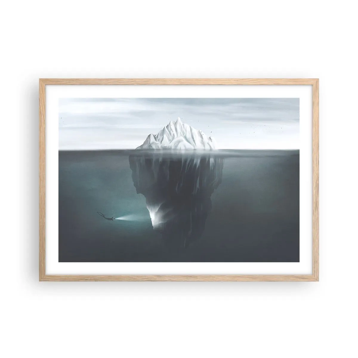 Plagát v ráme zo svetlého duba - Podvodné tajomstvo - 70x50 cm