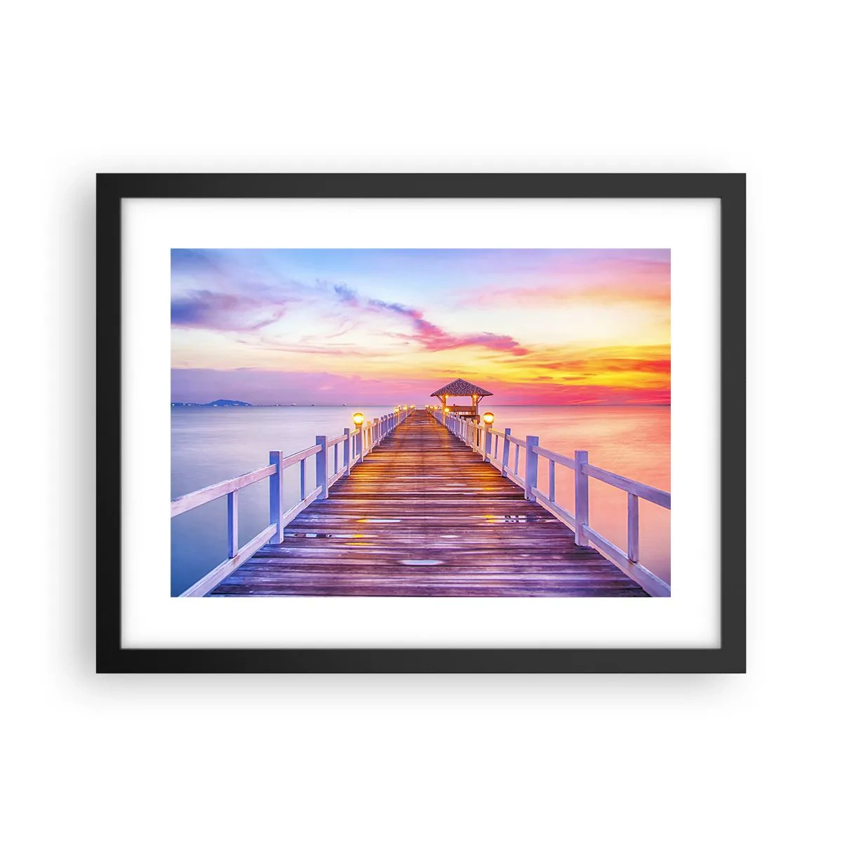 Plagát v čiernom ráme - Ľaliovo-zlaté ticho večera - 40x30 cm