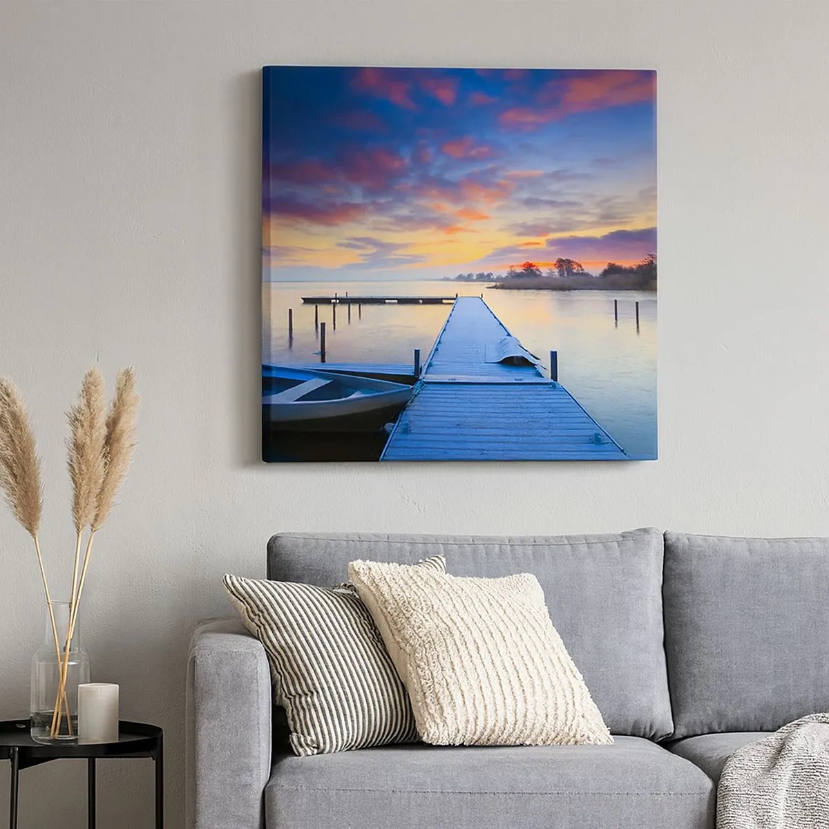 Obraz na plátne - Fialovo-zlatý pokoj - 30x30 cm