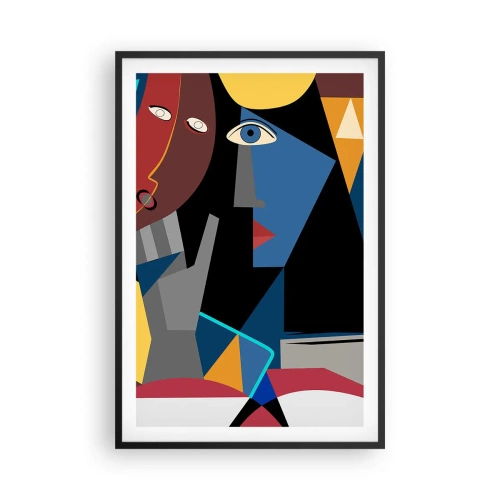 Plagát v čiernom ráme - Konverzácia kubistov - 61x91 cm
