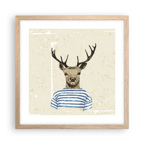 Plagát v ráme zo svetlého duba - Pretože mám rád pruhované košele! - 40x40 cm