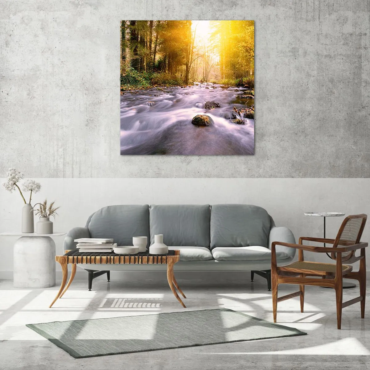 Obraz na skle - Malachit v strieborno-zlatej podobe - 60x60 cm