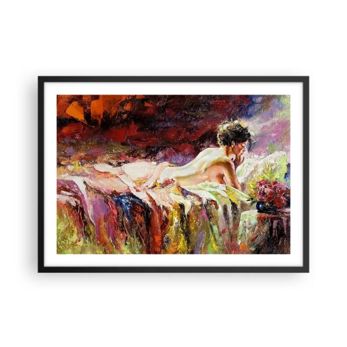 Plagát v čiernom ráme - Zamyslená Venuša - 70x50 cm