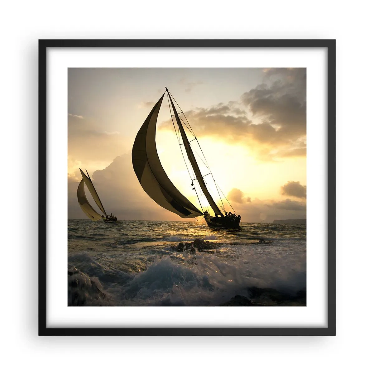 Plagát v čiernom ráme - S vetrom a proti vetru - 50x50 cm