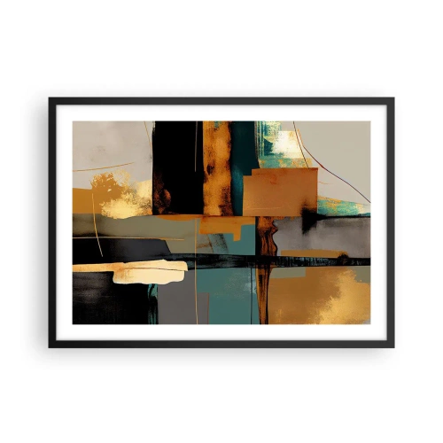 Plagát v čiernom ráme - Abstrakcia – svetlo a tieň - 70x50 cm