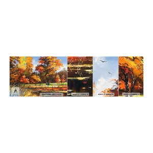 Vzorka samolepiacej fototapety Deluxe Sticker - Krajinka v zlatej a hnedej - Krajina, les, impresionizmus - 100x30 cm