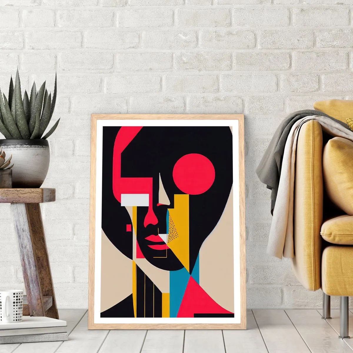 Plagát v ráme zo svetlého duba - Jej vnútorný svet - 70x100 cm