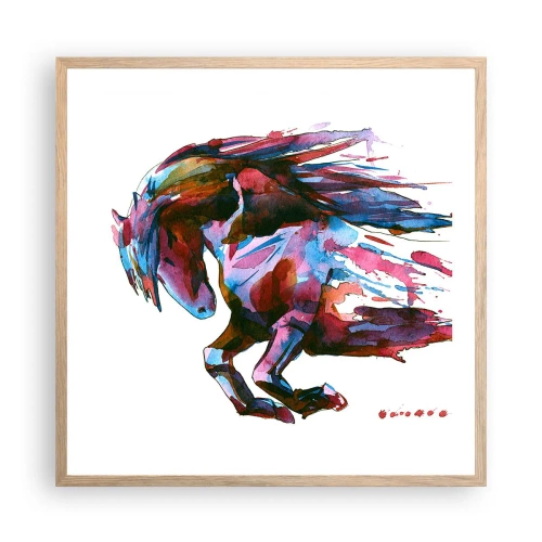 Plagát v ráme zo svetlého duba - Nadšenie - 60x60 cm