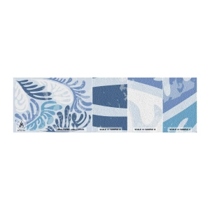 Vzorka samolepiacej fototapety Deluxe Sticker - Modré papradie - Minimalizmus, Pastel, Boho - 100x30 cm