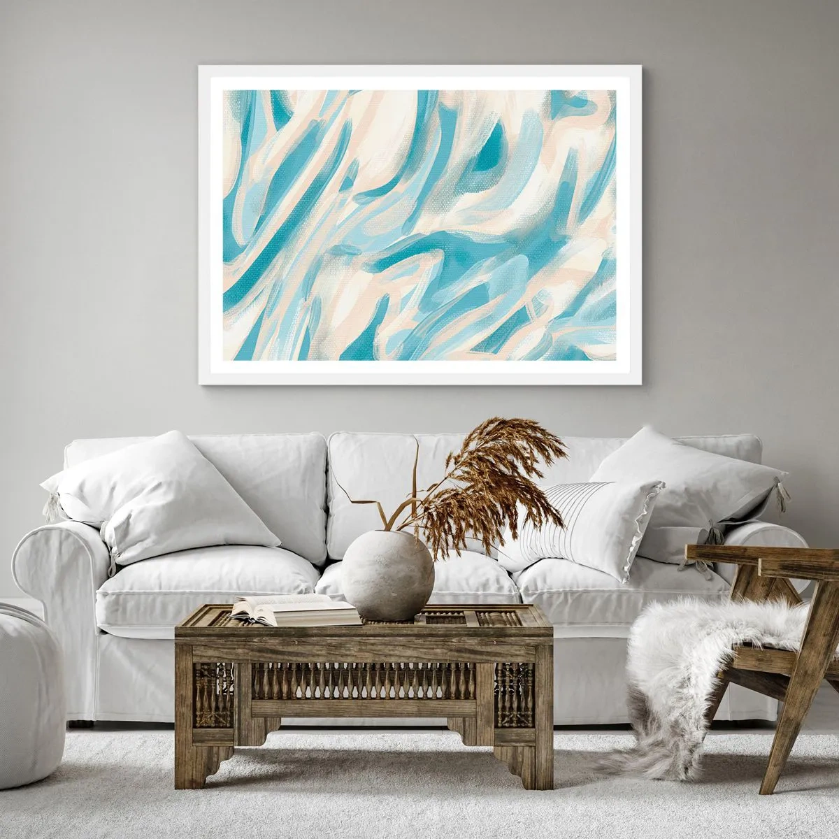 Plagát v bielom ráme - Jarné závany - 60x60 cm