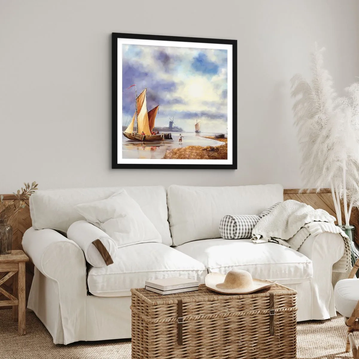 Plagát v čiernom ráme - Návrat námorníkov - 30x30 cm