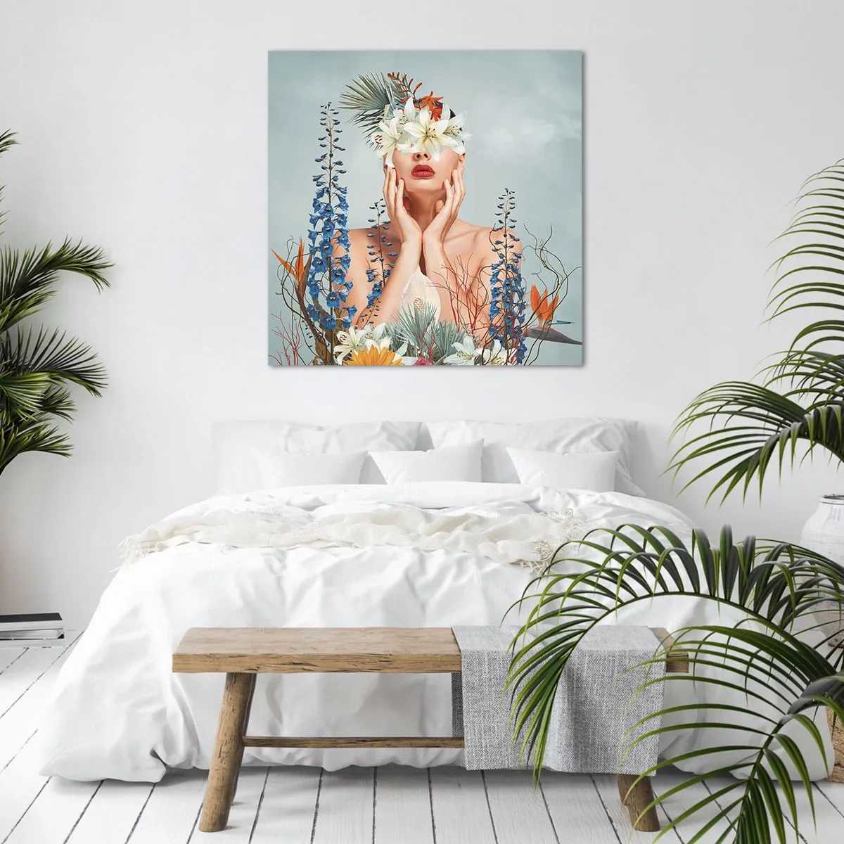 Obraz na plátne - Žena – kvetina - 70x70 cm