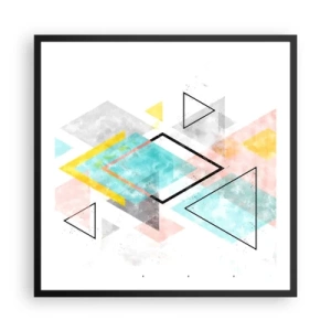 Plagát v čiernom ráme - Geometrická hračka - 60x60 cm