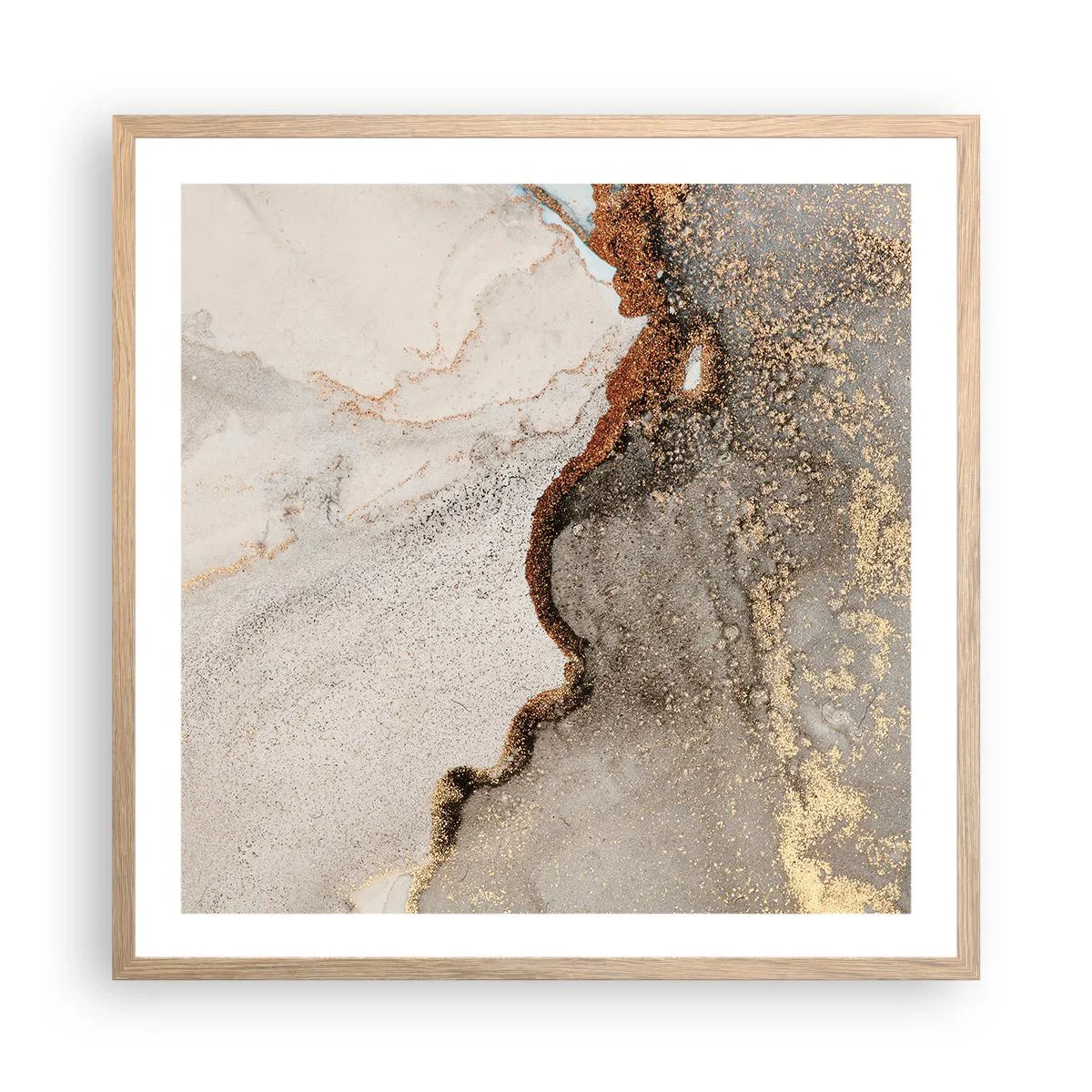 Plagát v ráme zo svetlého duba - Na hranici farieb - 60x60 cm