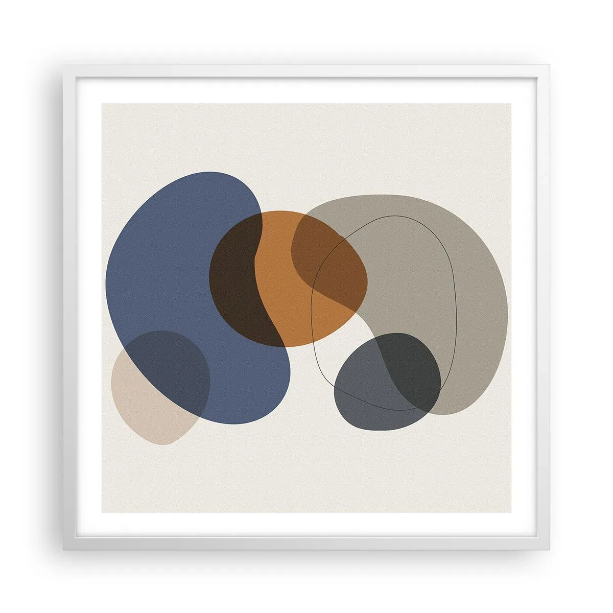 Plagát v bielom ráme - Kvapky farieb - 60x60 cm