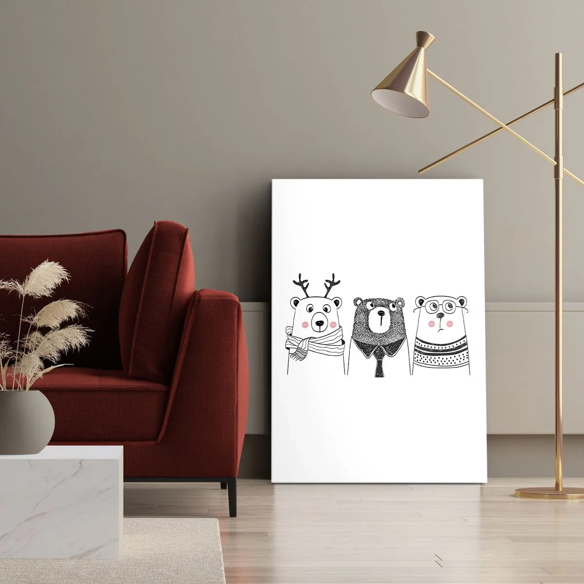 Obraz na plátne - Medveď, medvedík a macko - 50x70 cm