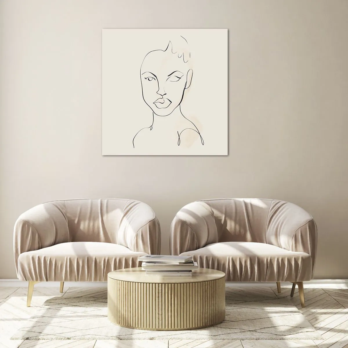 Obraz na skle - Obrys zmyselnosti - 70x70 cm