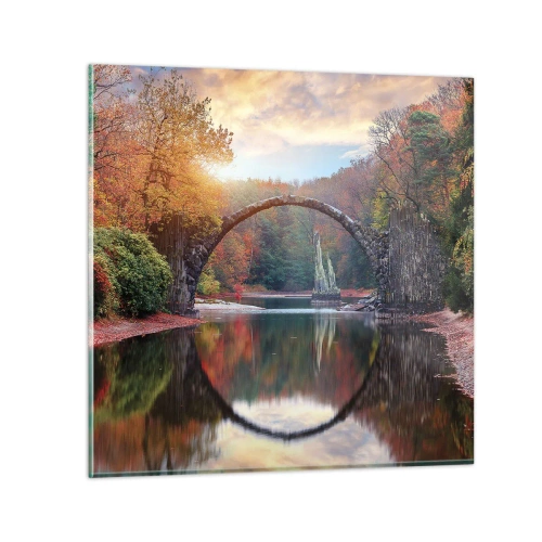 Obraz na skle - Za zrkadlom - 70x70 cm