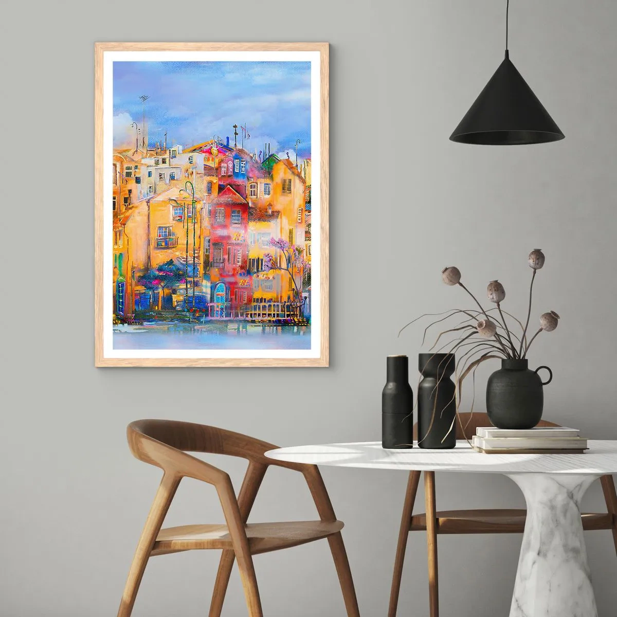 Plagát v ráme zo svetlého duba - Sme spolu - 40x50 cm