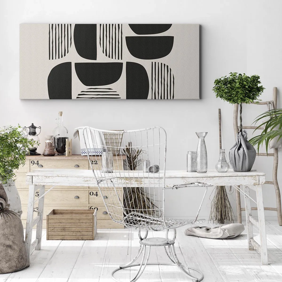 Obraz na plátne - Polovičaté sústavy - 100x40 cm