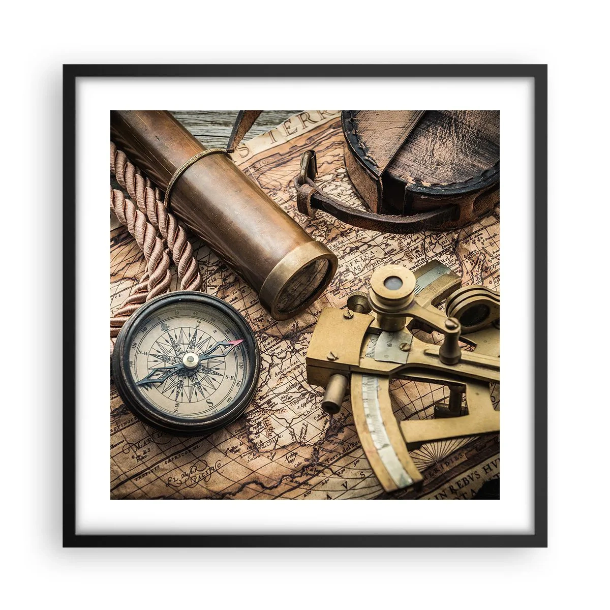 Plagát v čiernom ráme - Urči smer - 50x50 cm