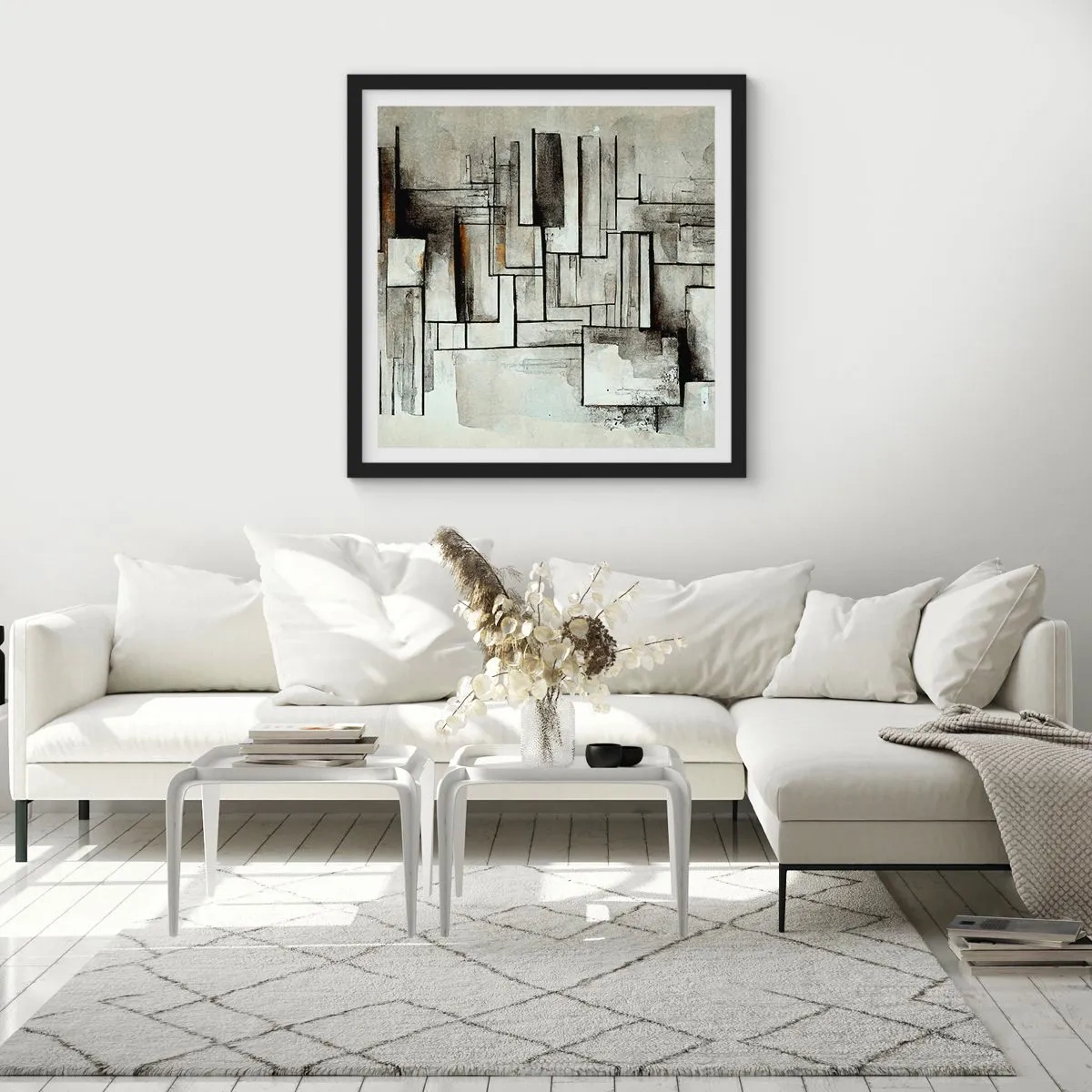 Plagát v čiernom ráme - Sila jednoduchosti - 40x40 cm