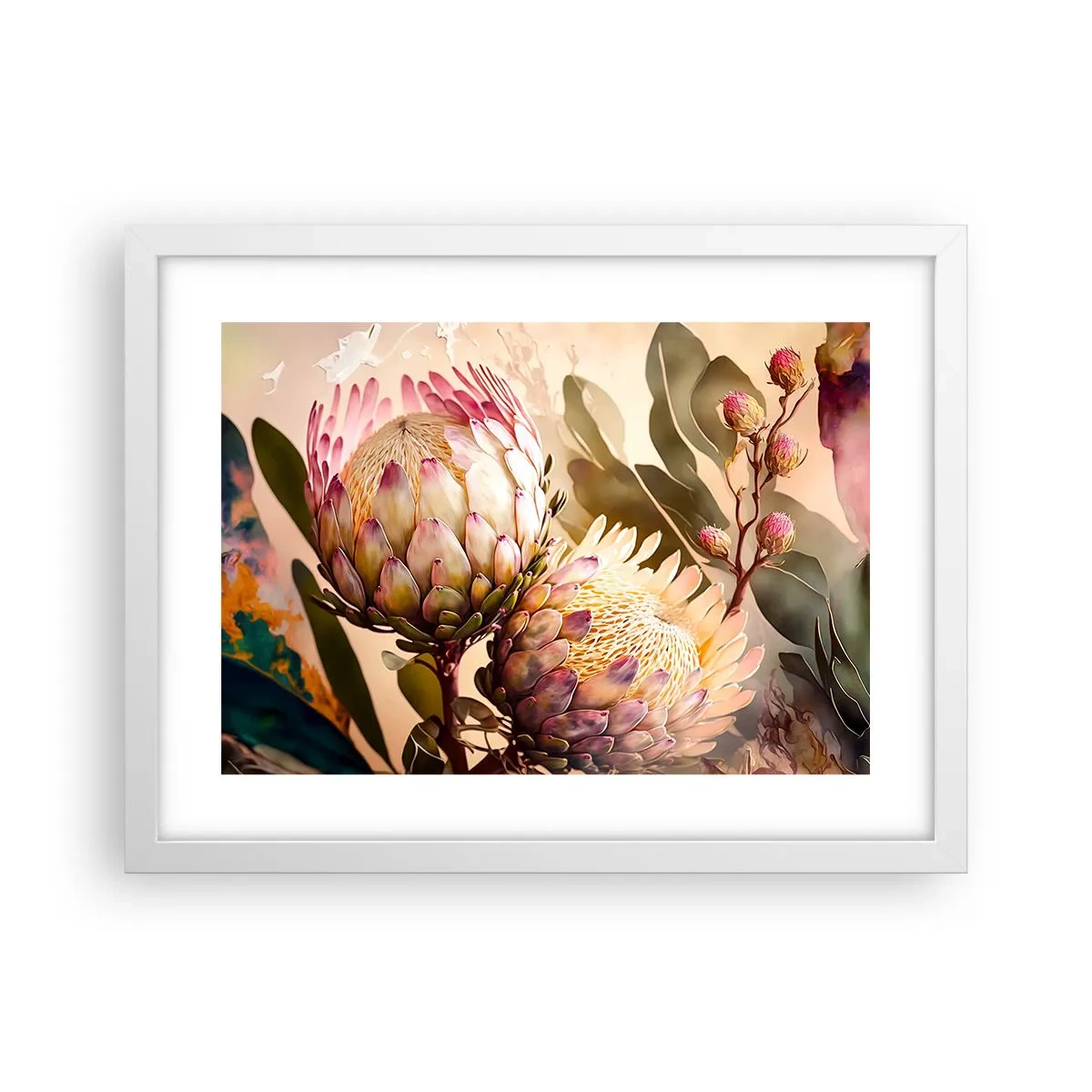 Plagát v bielom ráme - Nežne objaté - 40x30 cm