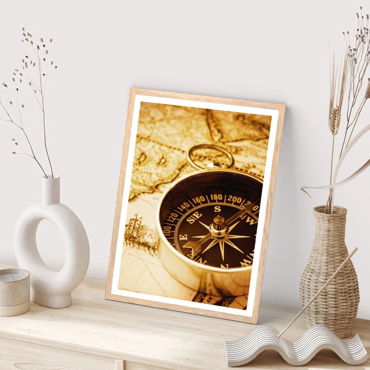 Plagát v ráme zo svetlého duba - Na východ alebo na západ? - 30x40 cm