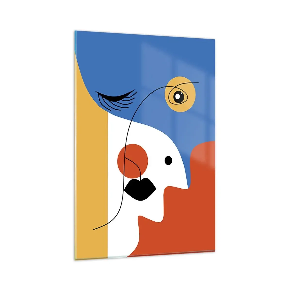 Obraz na skle - Zdeformovaný portrét - 80x120 cm