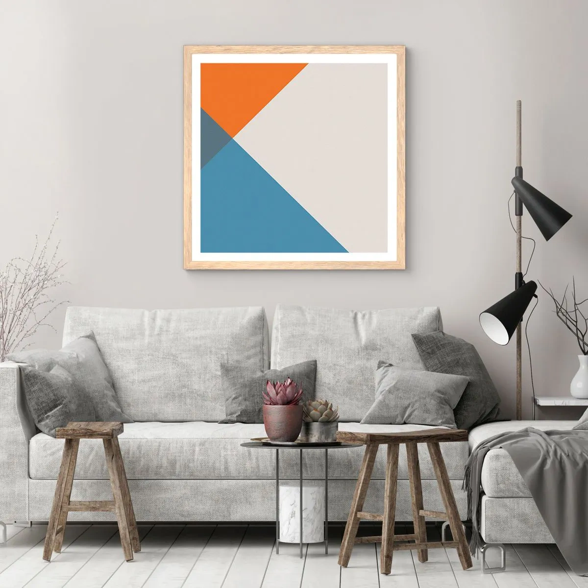 Plagát v ráme zo svetlého duba - Pod uhlom… - 30x30 cm