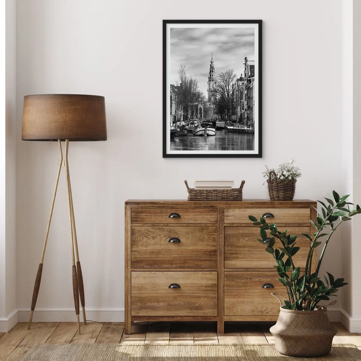 Plagát v čiernom ráme - Amsterdamské vibrácie - 40x50 cm