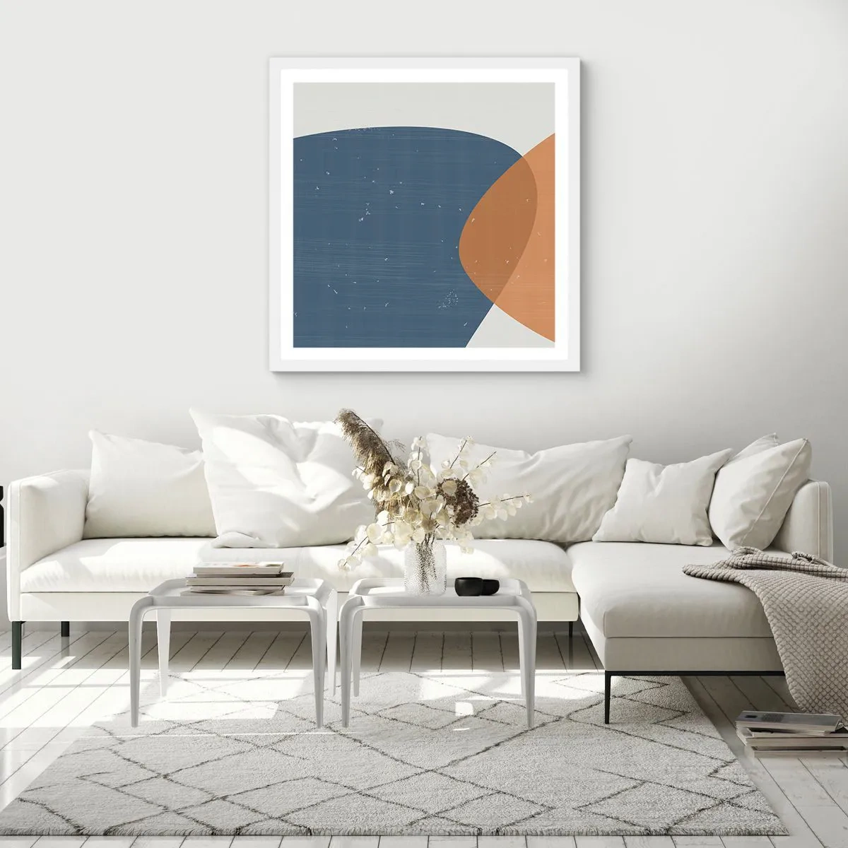 Plagát v bielom ráme - Ovály a vplyvy - 60x60 cm