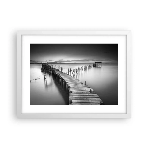 Plagát v bielom ráme - Pokoj zabudnutého brehu - 40x30 cm