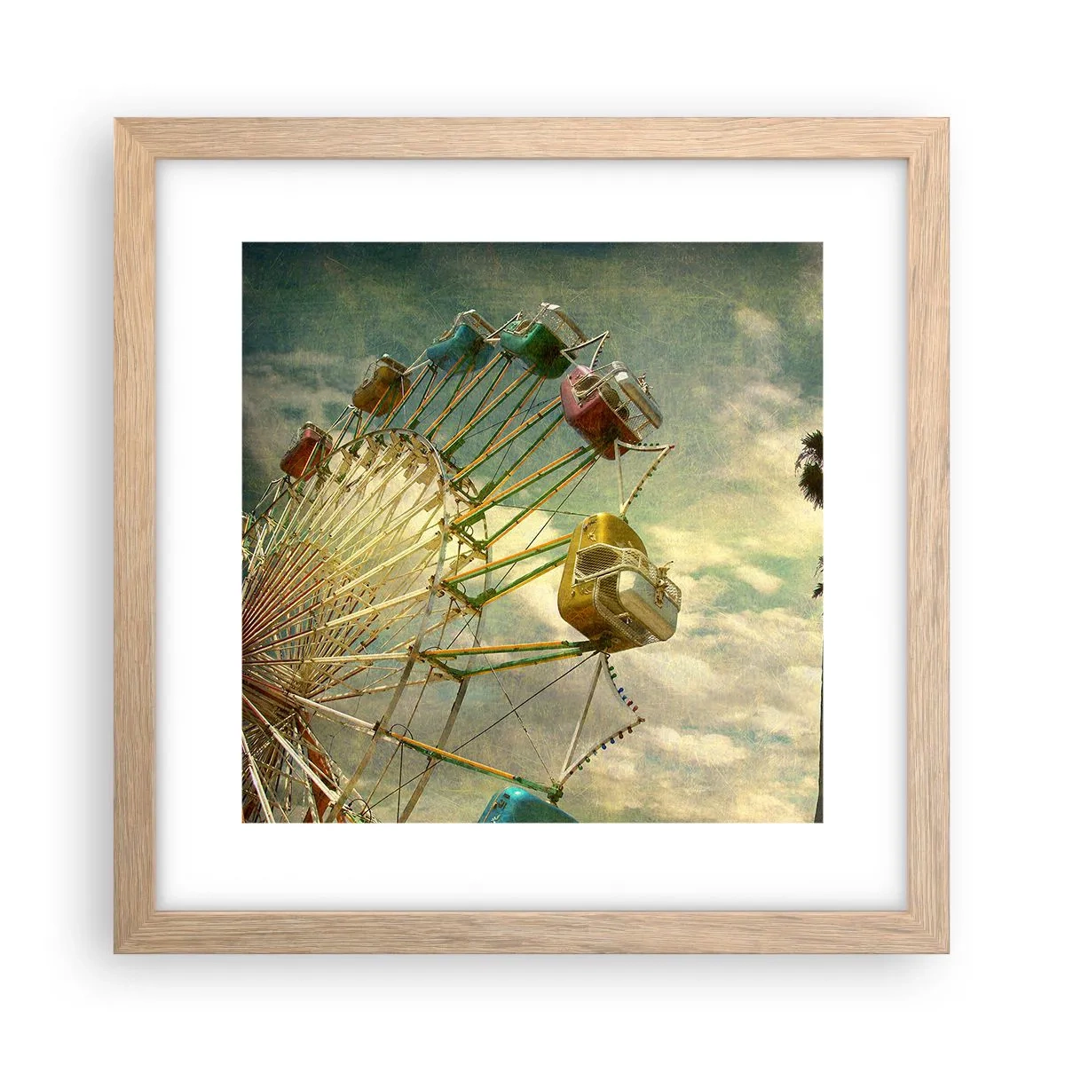 Plagát v ráme zo svetlého duba - Bude, bude zábava… - 30x30 cm